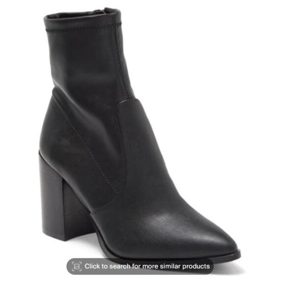 Steve Madden - Carla Black Leather Ankle Boot with Chunky Block Heel - Picture 6 of 6